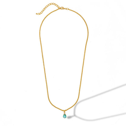 Aqua Green Teardrop Elegance Necklace