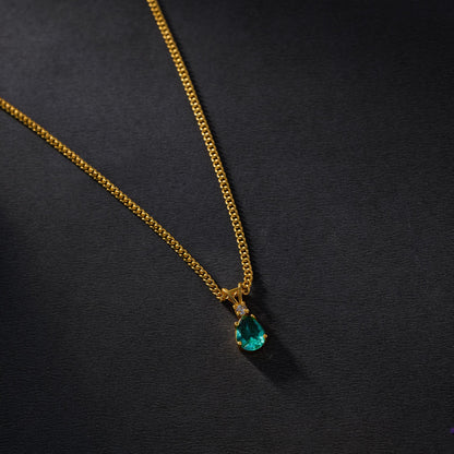 Aqua Green Teardrop Elegance Necklace