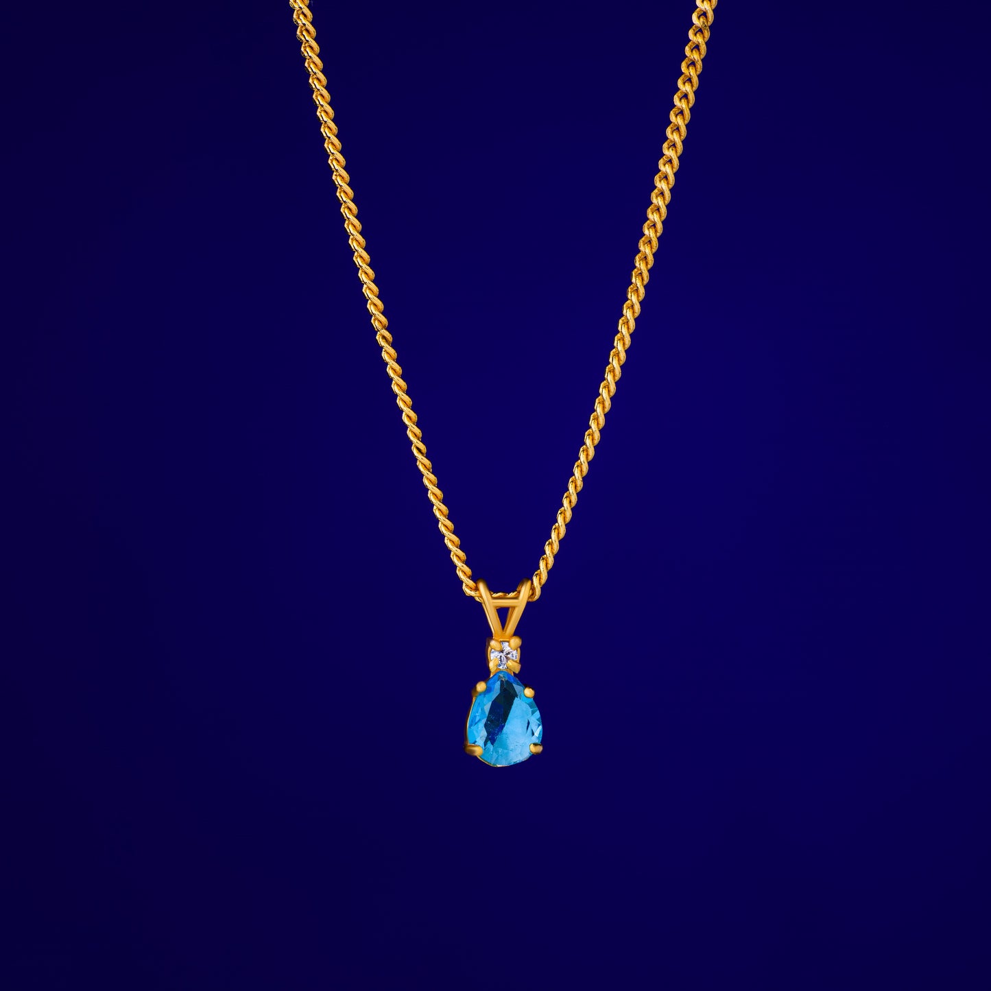 aqua blue teardrop necklace