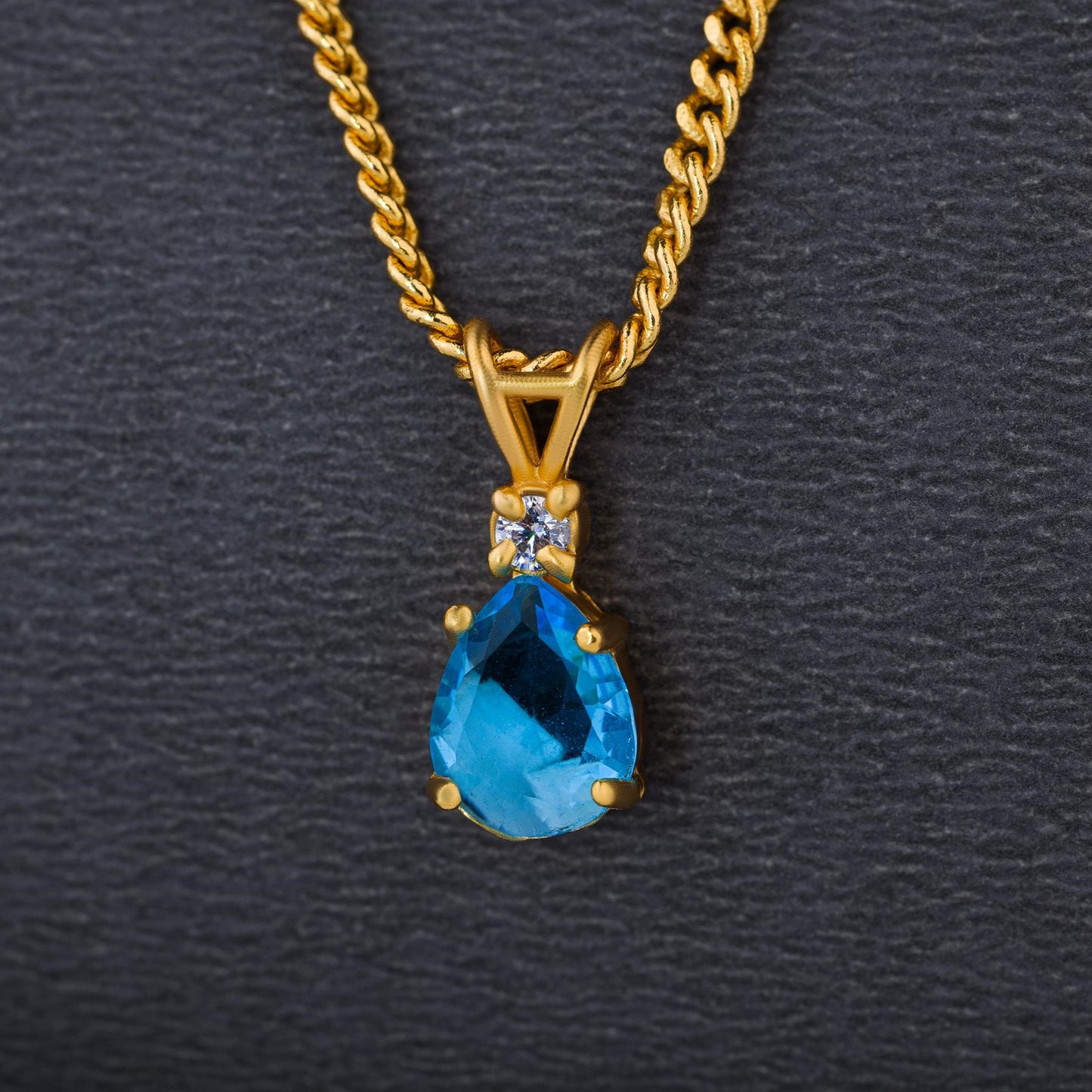 aqua blue teardrop necklace