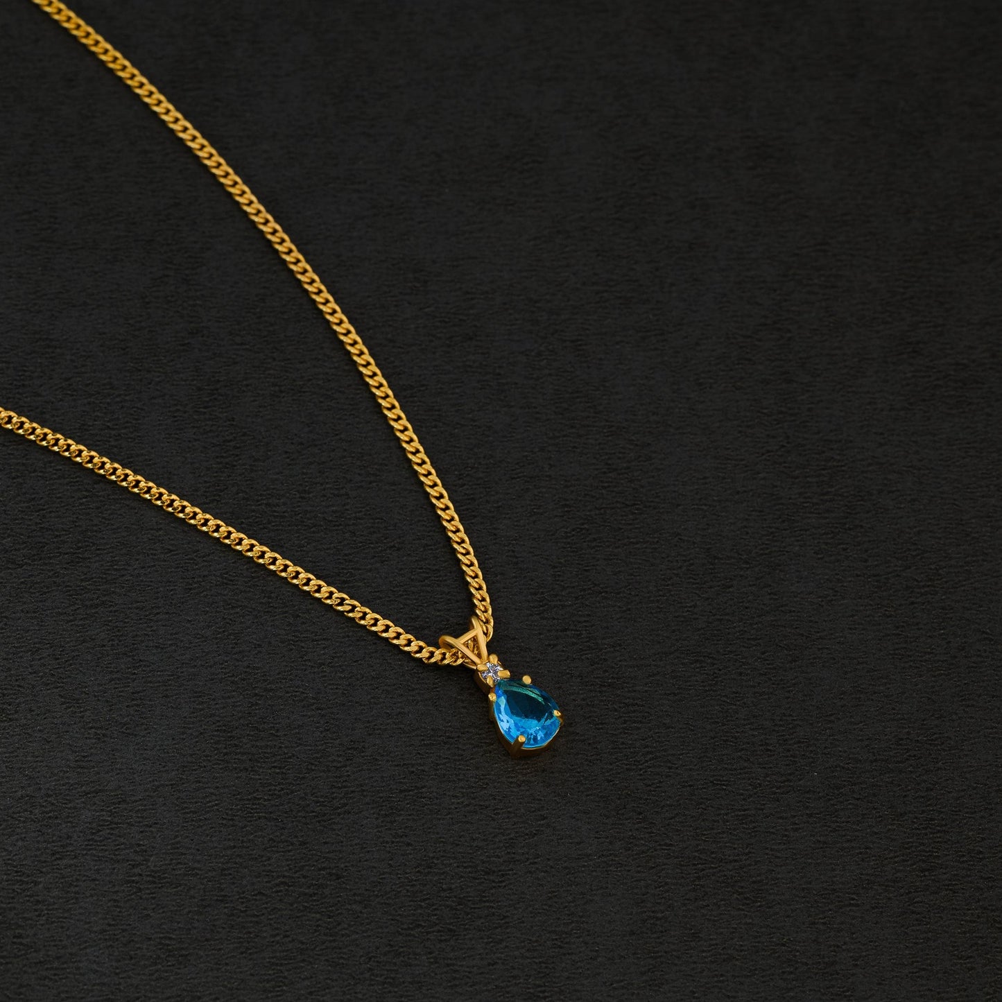 aqua blue teardrop necklace