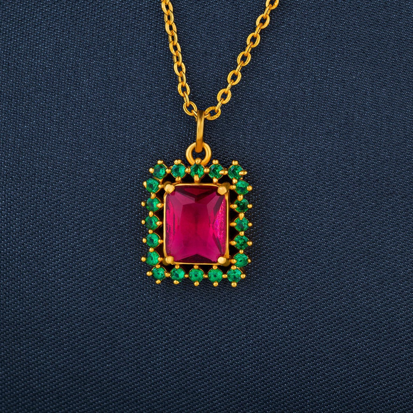 red and green royal sapphire pendant