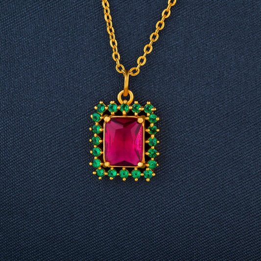 Red and Green Royal Sapphire Pendant