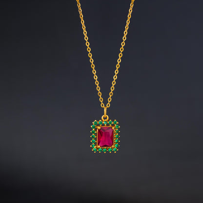 Red and Green Royal Sapphire Pendant