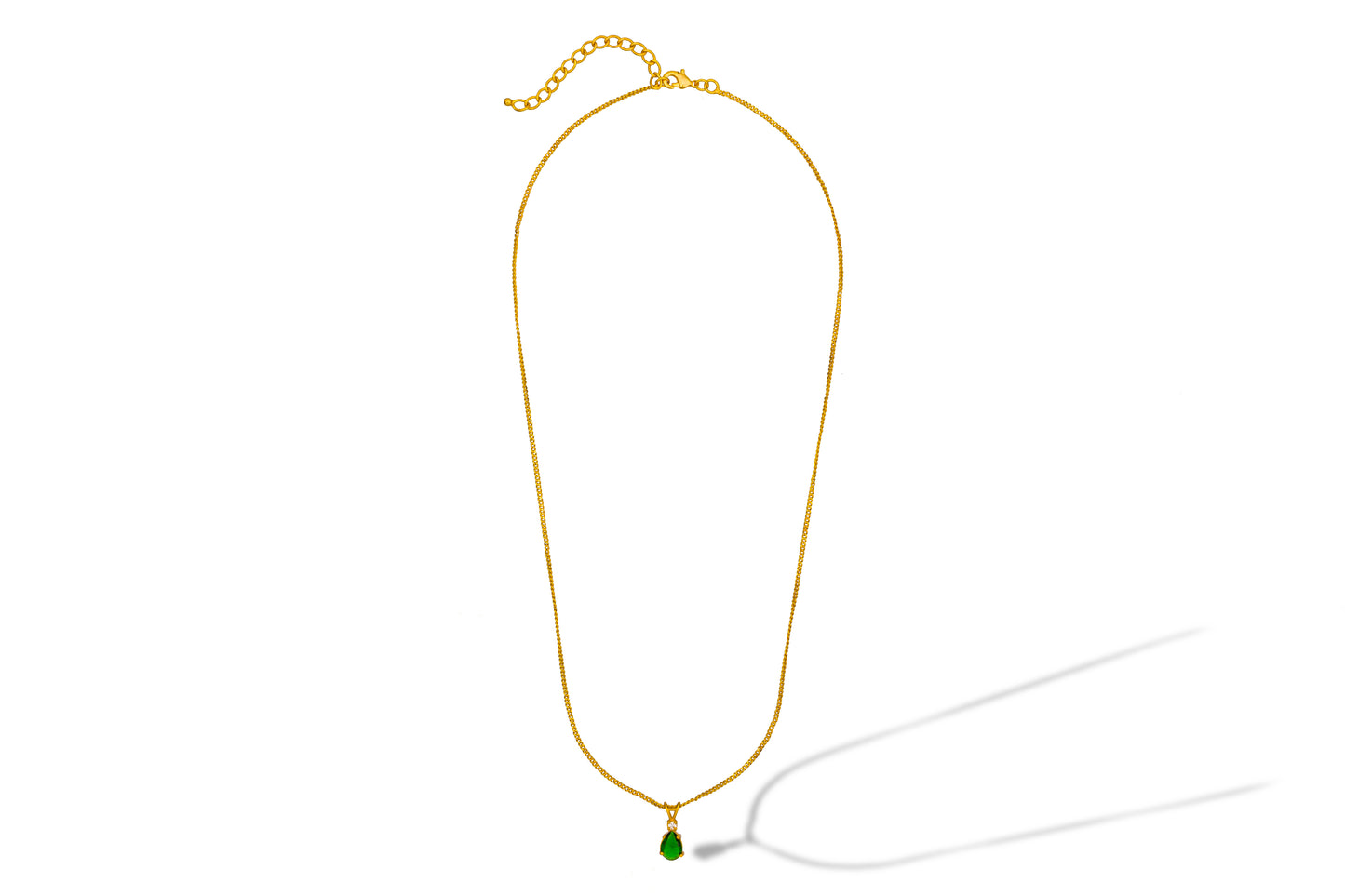 green teardrop elegance necklace