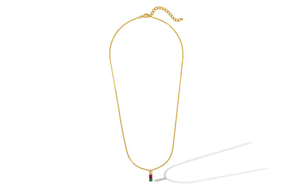 Golden Necklace with Multicolur Stones