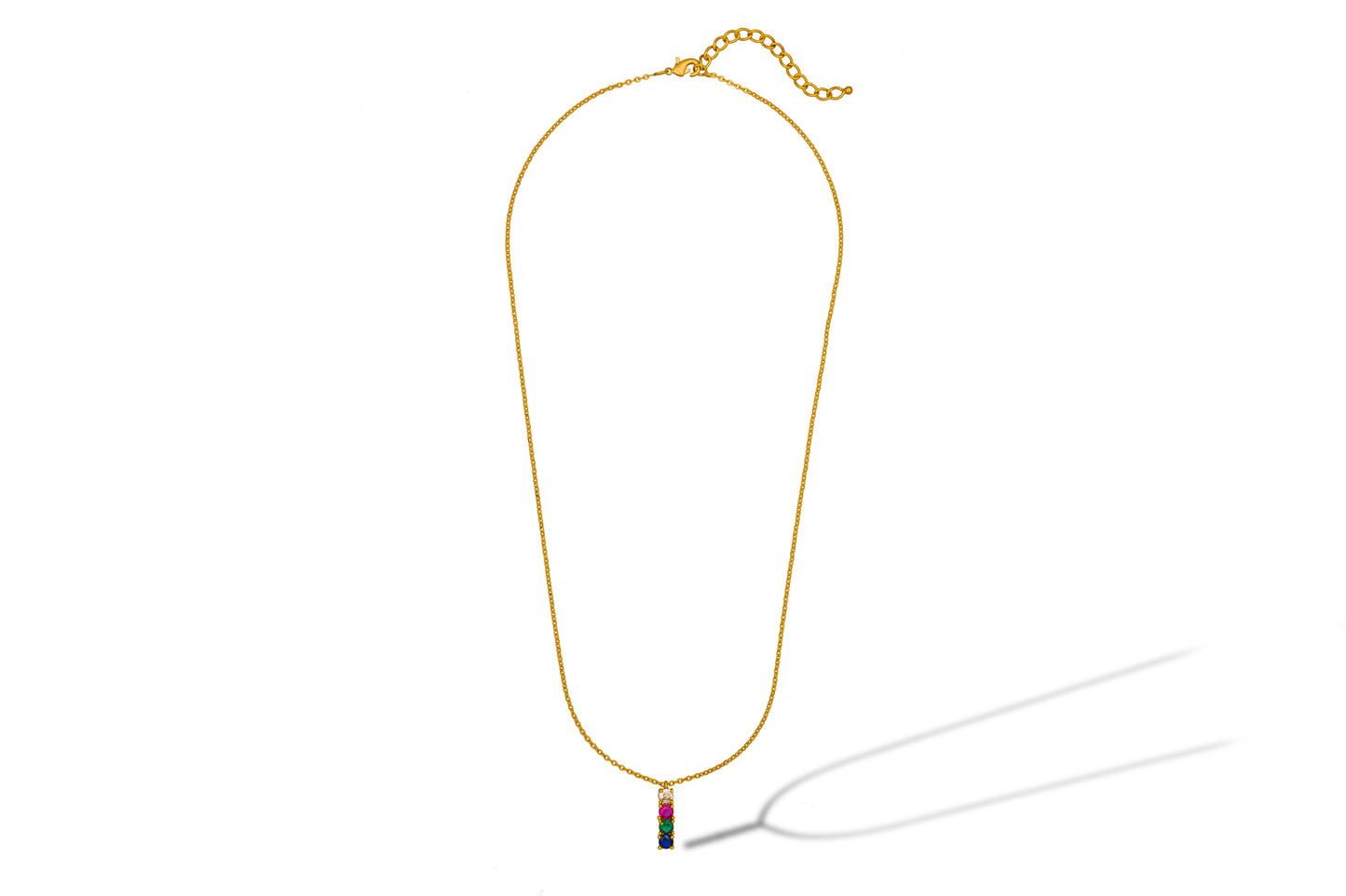 golden necklace with multicolor stones