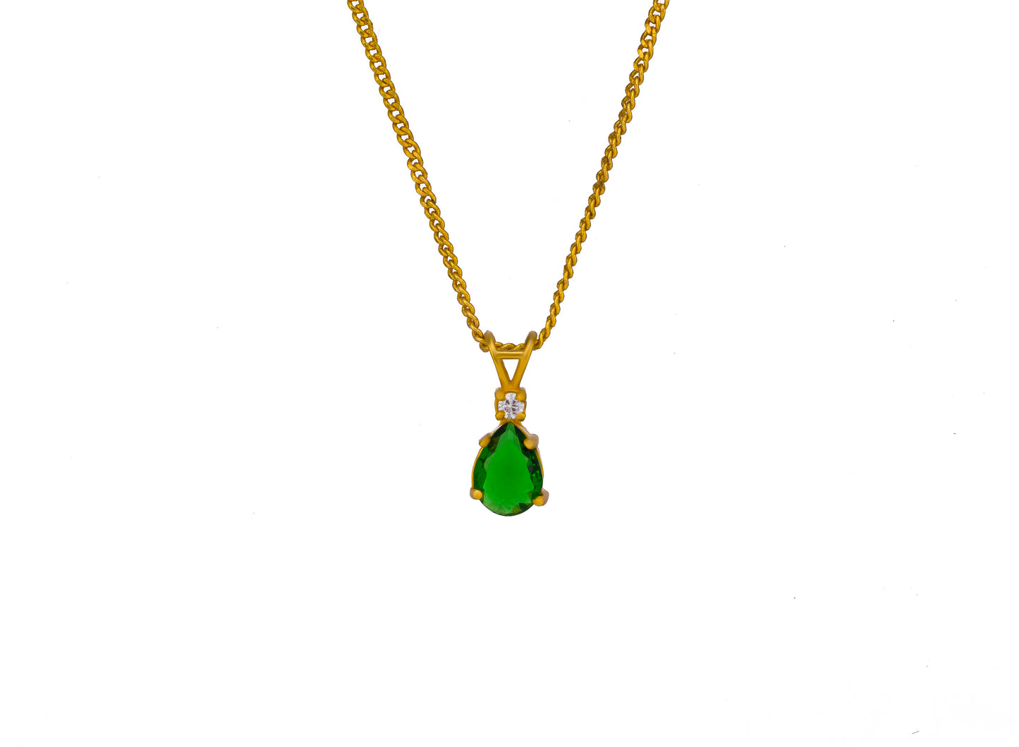 green teardrop elegance necklace