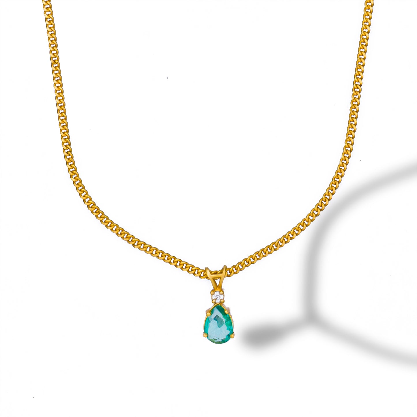 aqua green teardrop elegance necklace