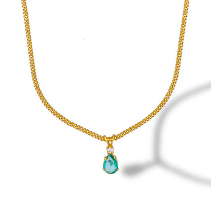 Aqua Green Teardrop Elegance Necklace