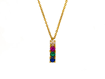 Golden Necklace with MultiColor Stones