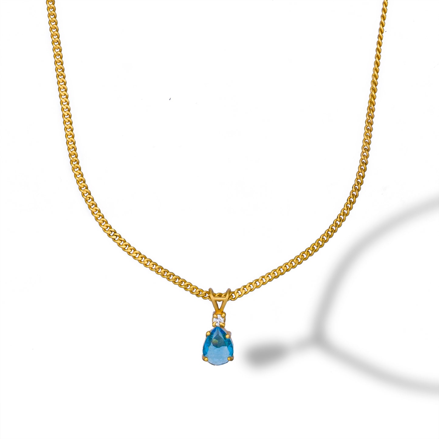 aqua blue teardrop necklace