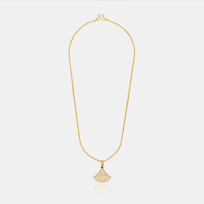 Golden Dainty Piece that Speaks Volume Stone Necklace