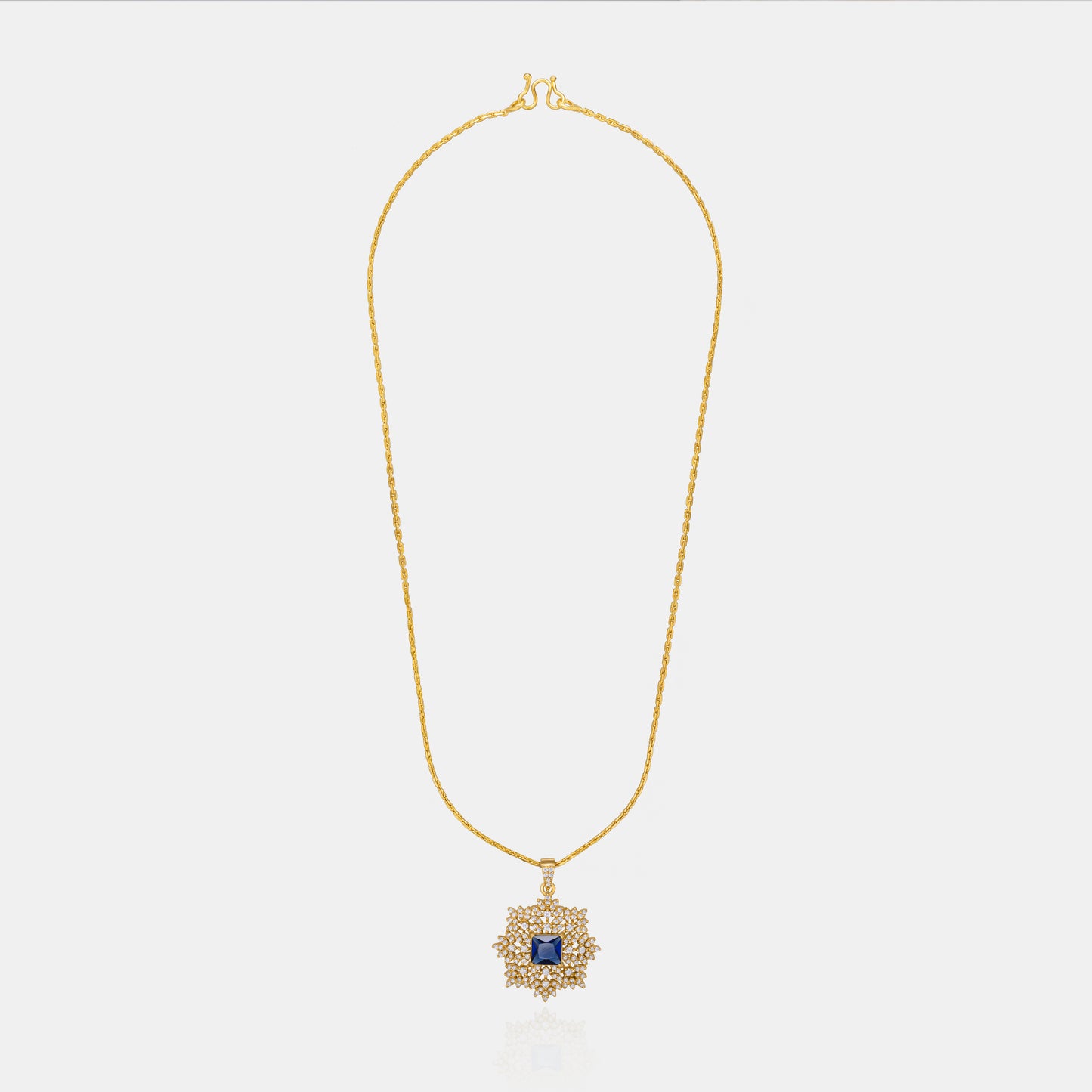 beautiful golden necklace with a captivating stone pendant