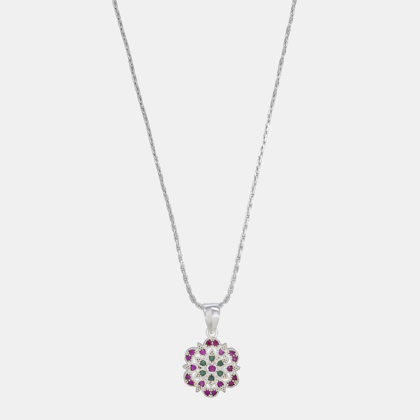 shine with this stunning diamond flower pendant