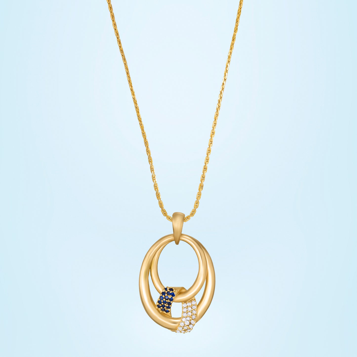 eegance of this exquisite blue golden pendant