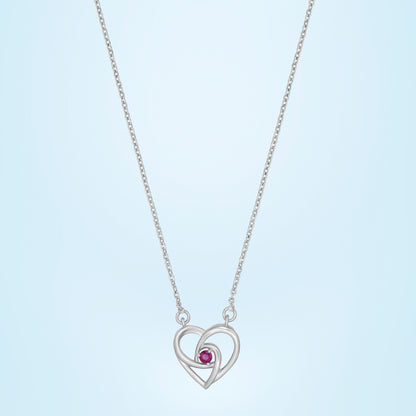 Silver Red Radiant Elegance Pendant