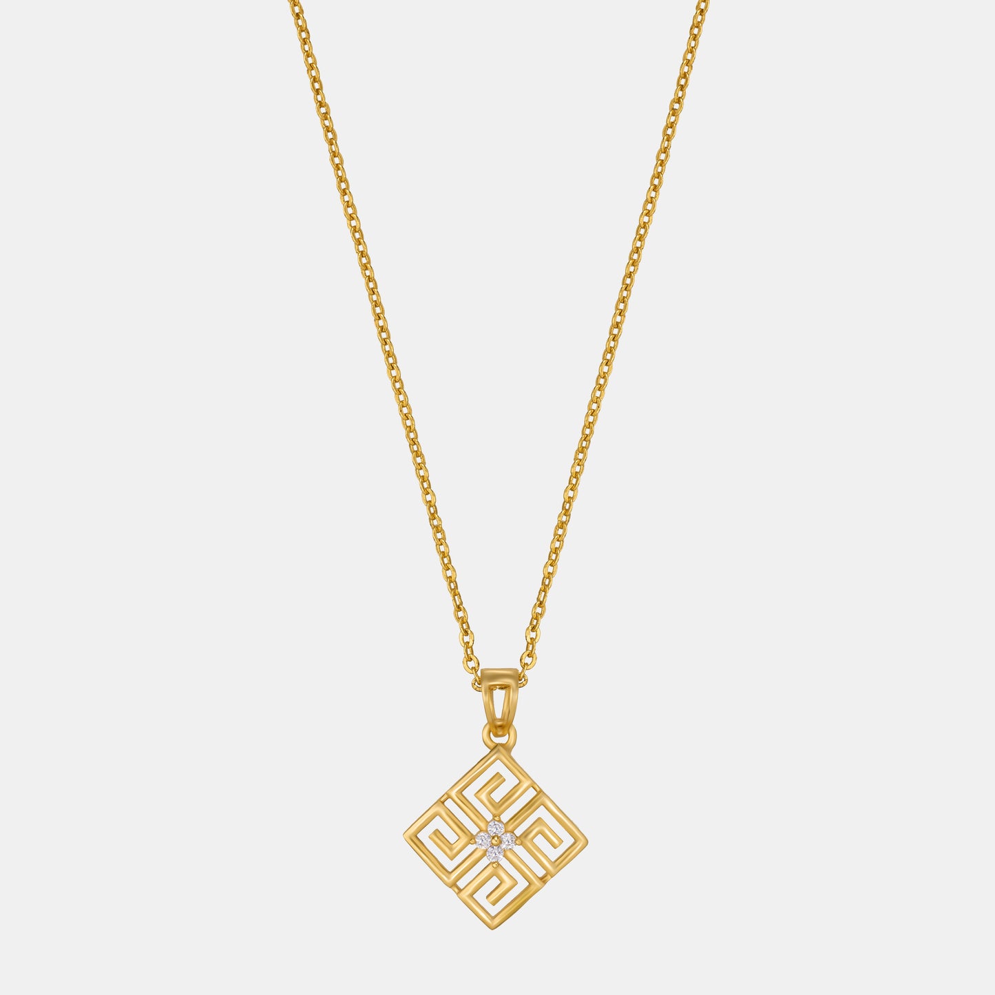 white eternal maze pendant