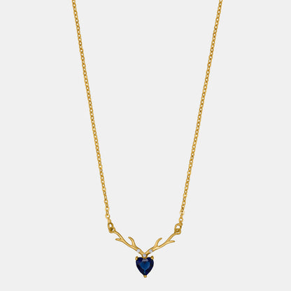 Blue Antler Heart Necklace