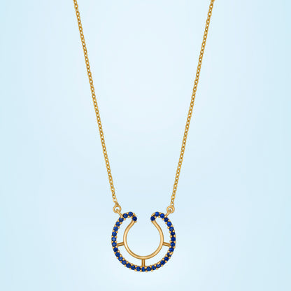 Luck with this Stunning Golden Horseshoe Necklace