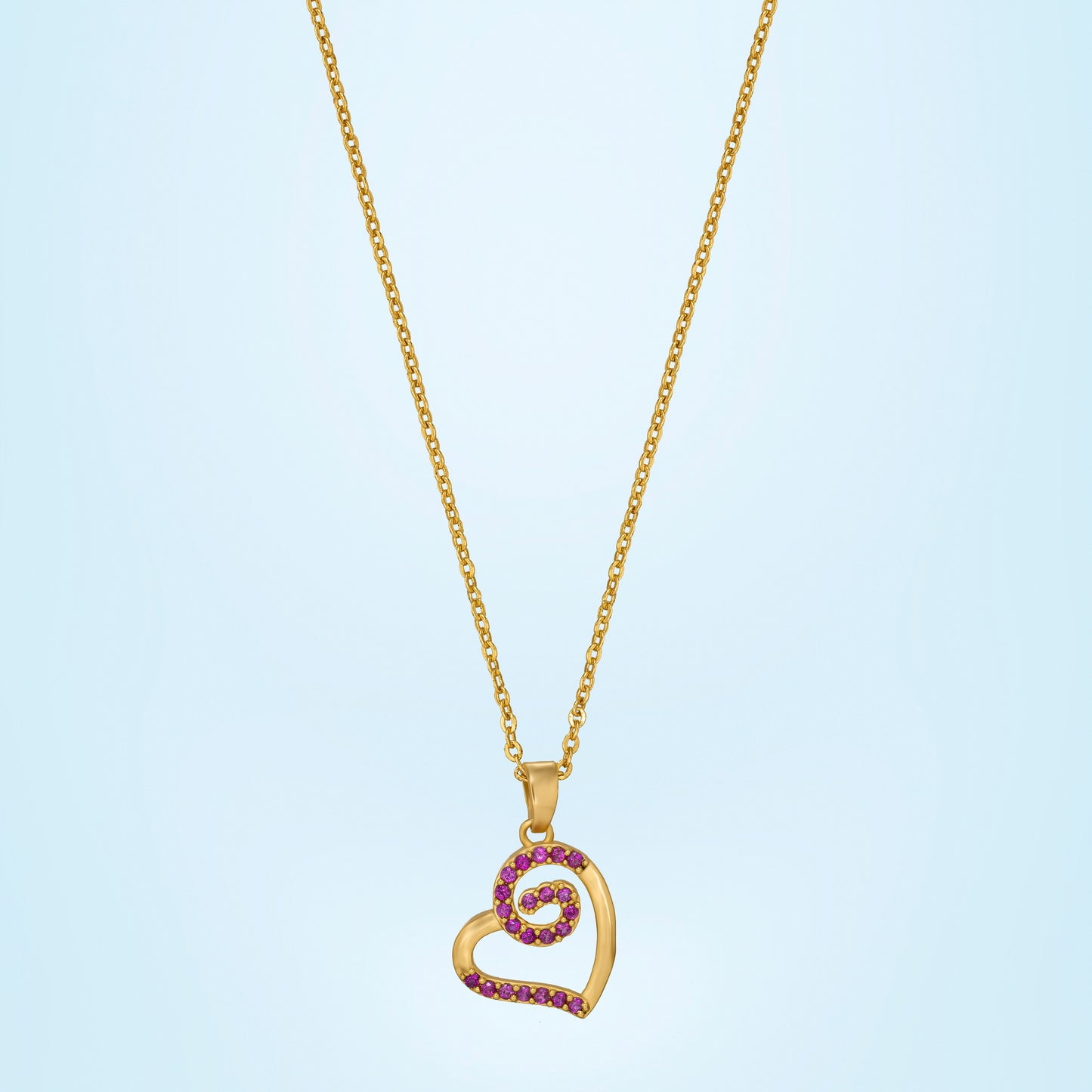 golden heart pendant with diamonds