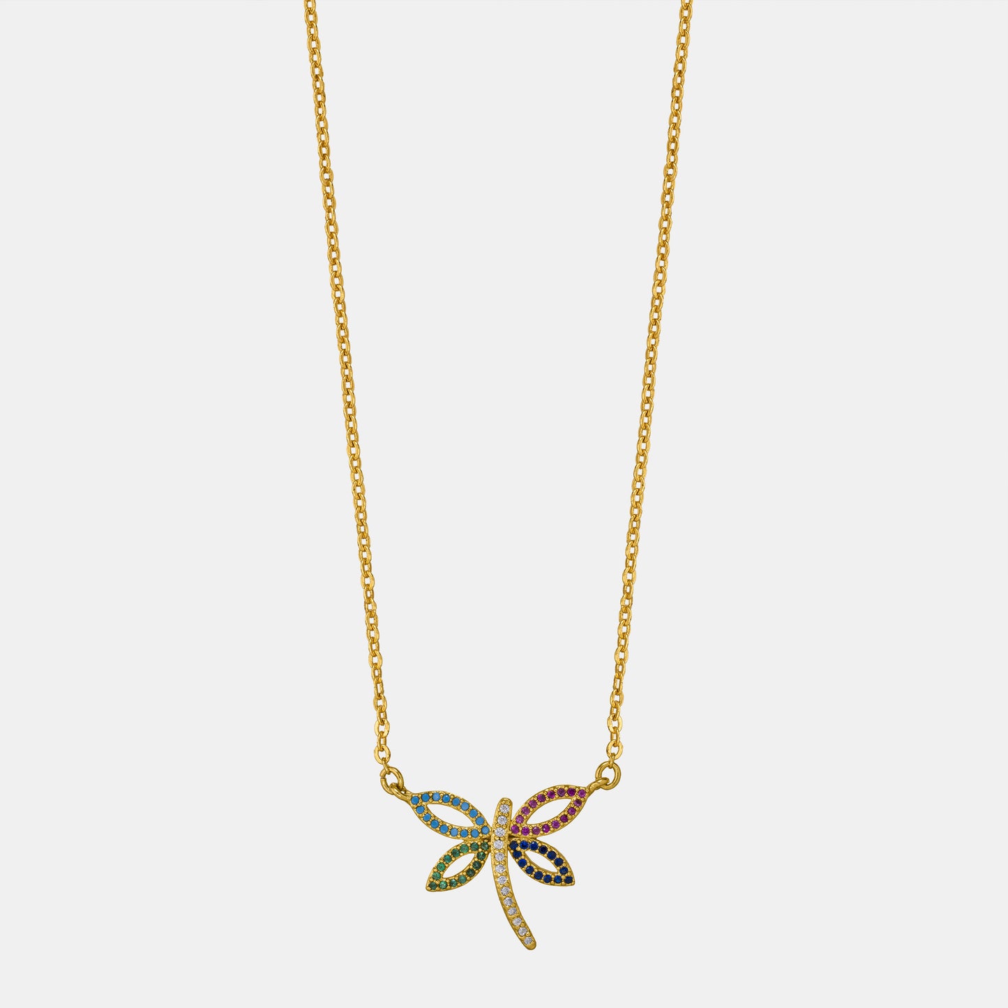 colorful dragonfly necklace