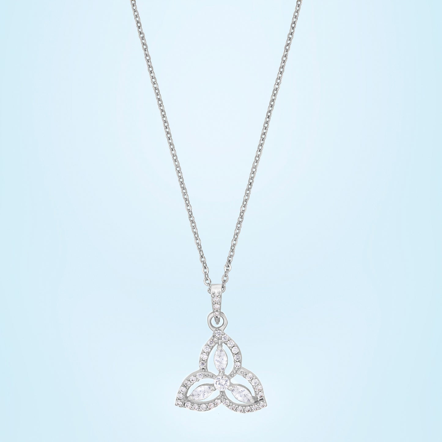 silver diamond pendant with a chain