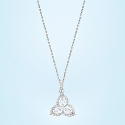 Silver Diamond Pendant with a Chain