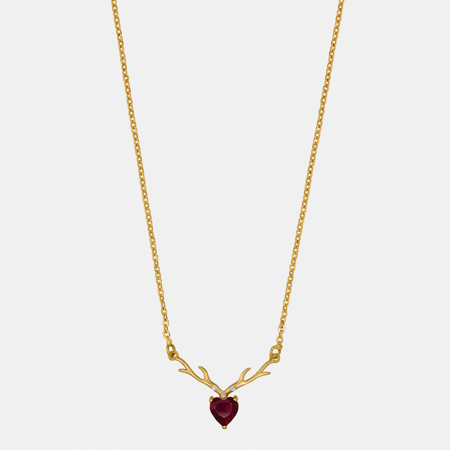 red antler heart necklace