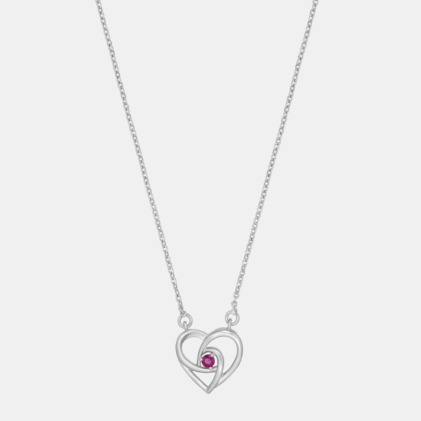 silver red radiant elegance pendant