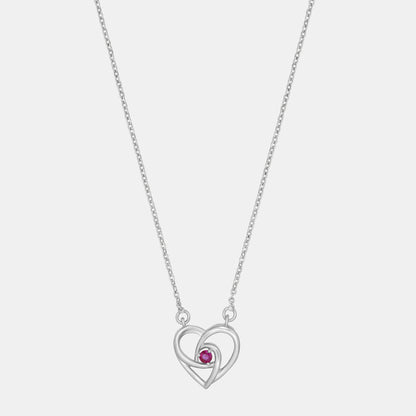 Silver Red Radiant Elegance Pendant