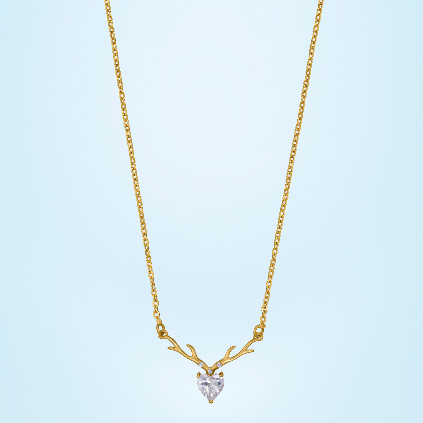 white antler heart necklace
