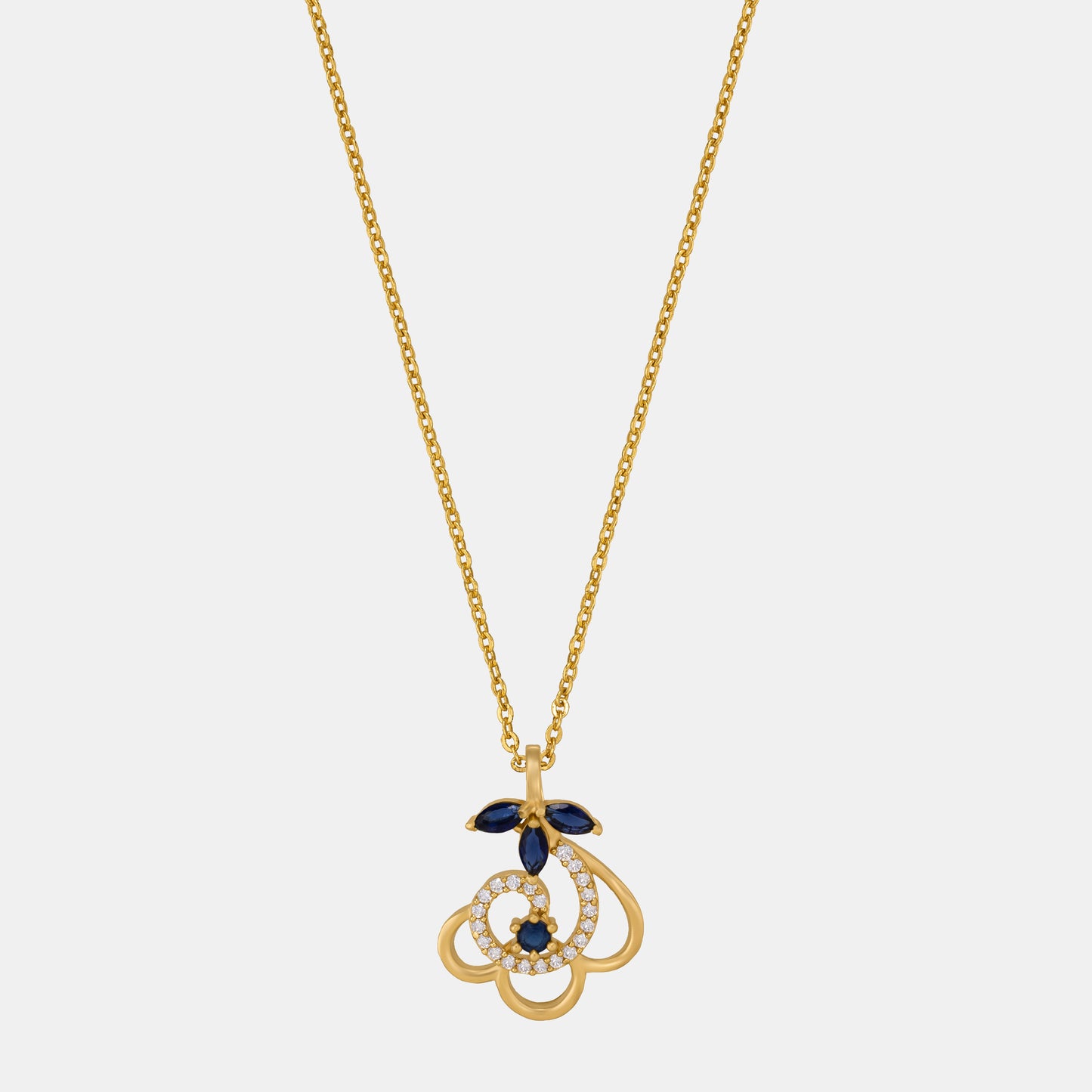 blue floral elegance pendant