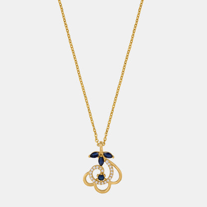 Blue Floral Elegance Pendant