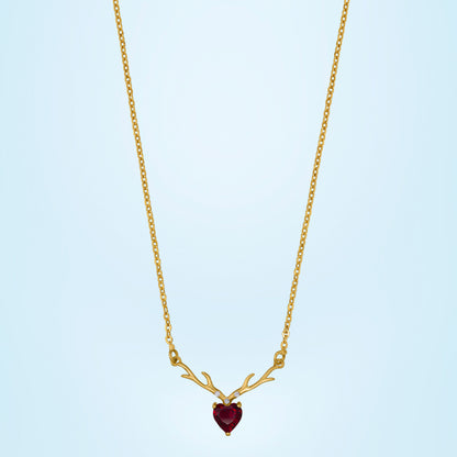 Red Antler Heart Necklace