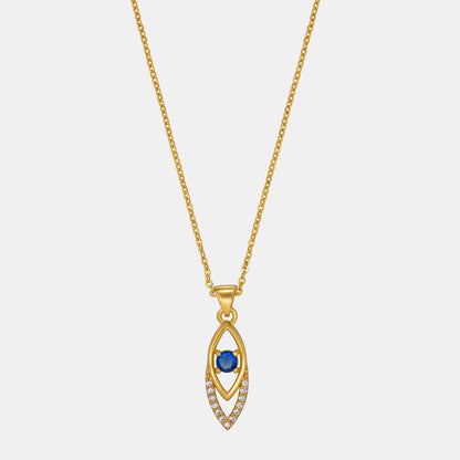 Golden Necklace with Stone and Diamonds