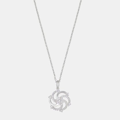 Silver Necklace with a Diamond Pendant