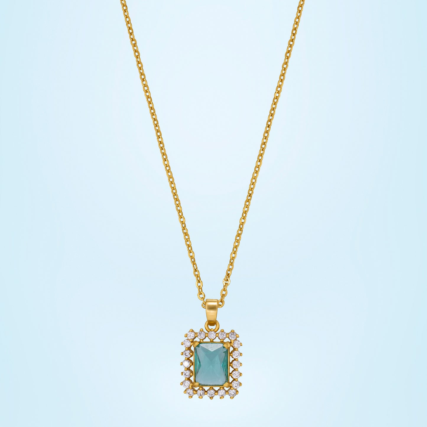 aqua green royal sapphire pendant