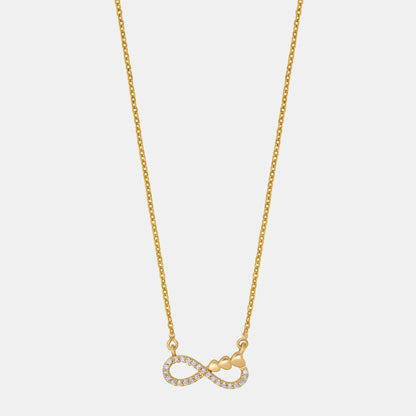 Shine Bright with this Stunning Golden Necklace Featuring a White Infinity