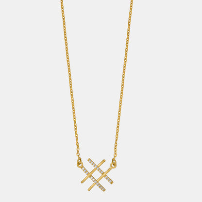 Golden Necklace with Two Crossed Crosses on it