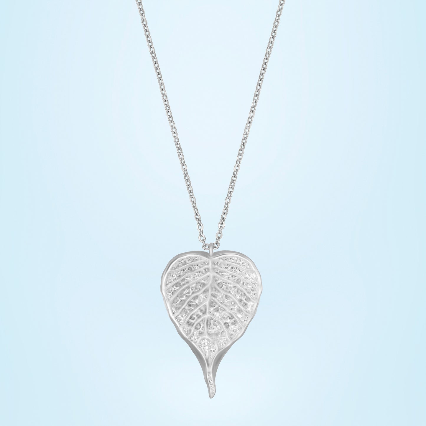 silver krishna leaf necklace with pendant