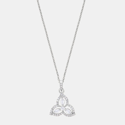 Silver Diamond Pendant with a Chain