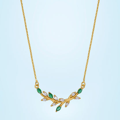 Green Blossom Vine Necklace