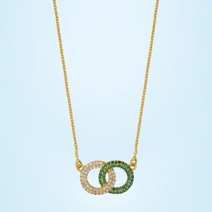 Golden Necklace with a Diamond Pendant