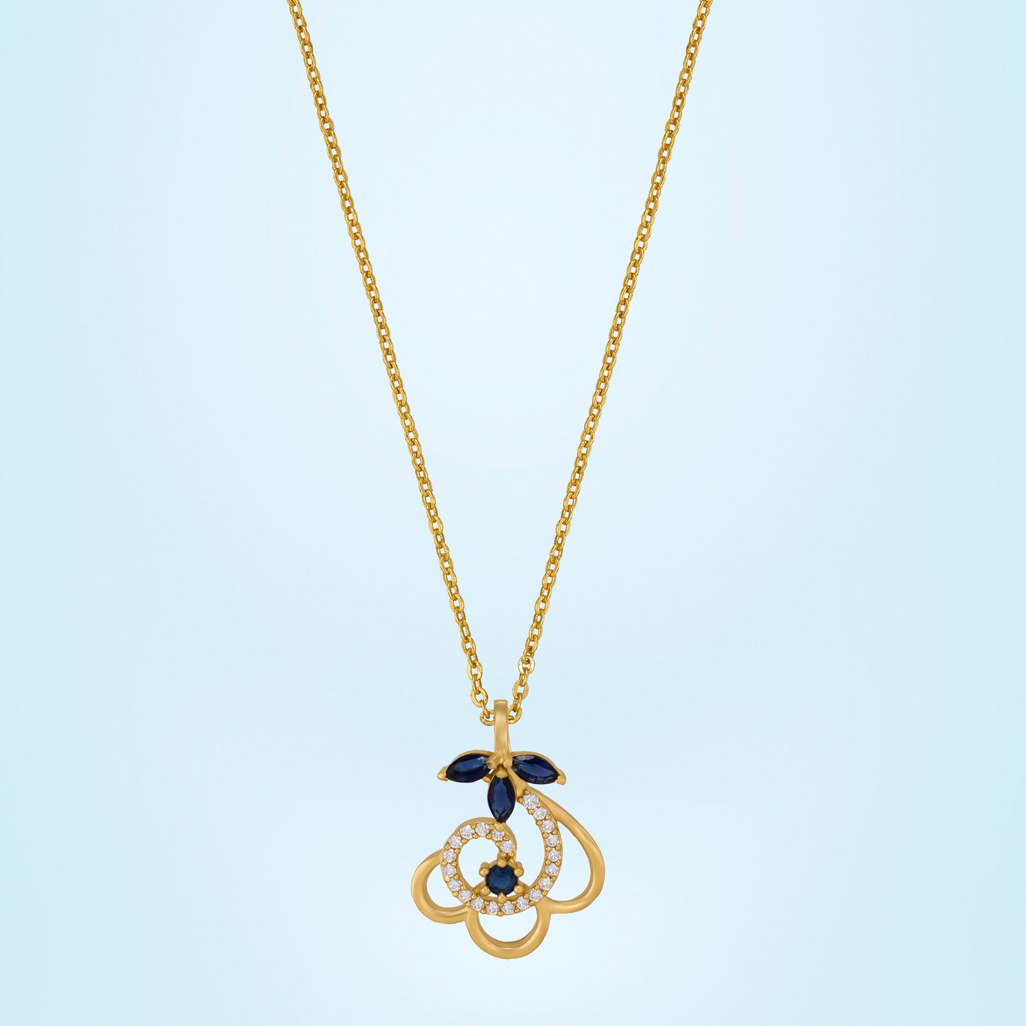 blue floral elegance pendant