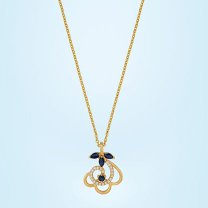 Blue Floral Elegance Pendant