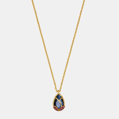 Blue Iridescent Teardrop Pendant