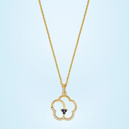 Stunning Golden Flower Pendant Embellished with Diamond