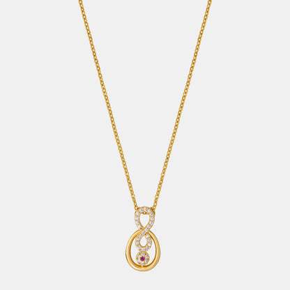 Golden Necklace with a Diamond Pendant