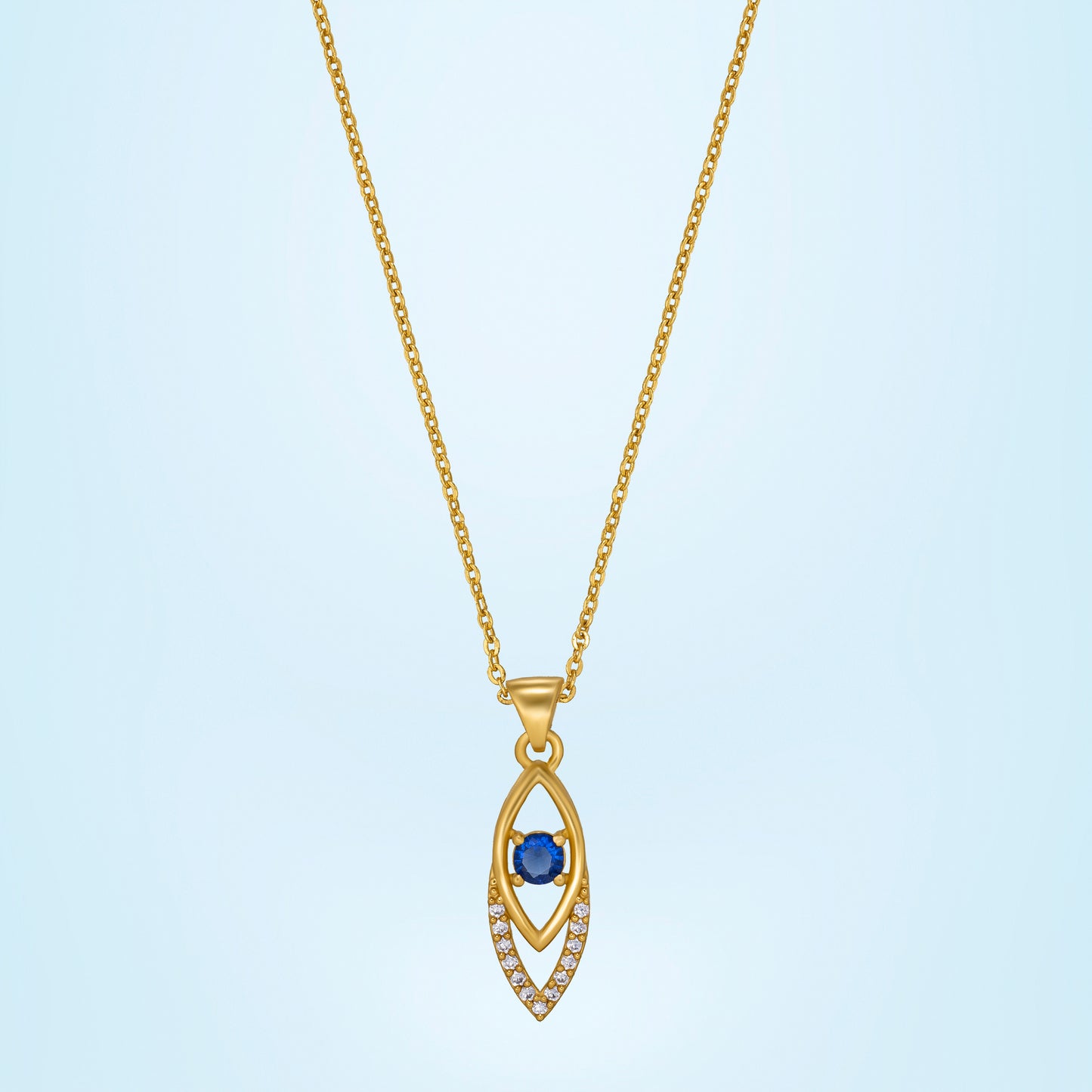 golden necklace with stone and diamonds